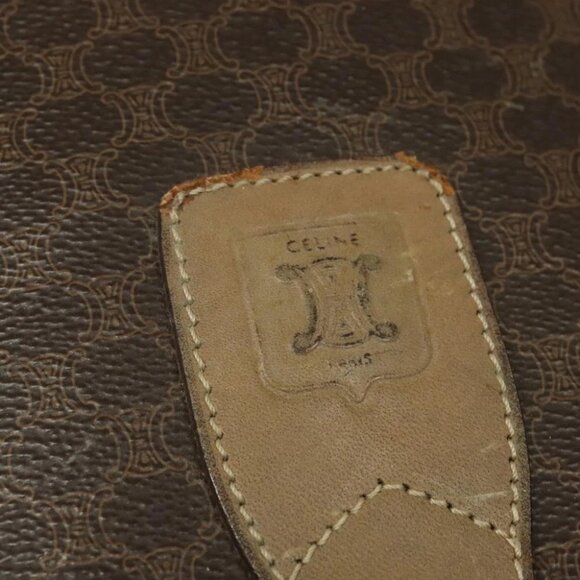 CELINE Macadam Canvas Shoulder Bag PVC Leather Brown Gold Auth sw561 - Picture 11 of 16